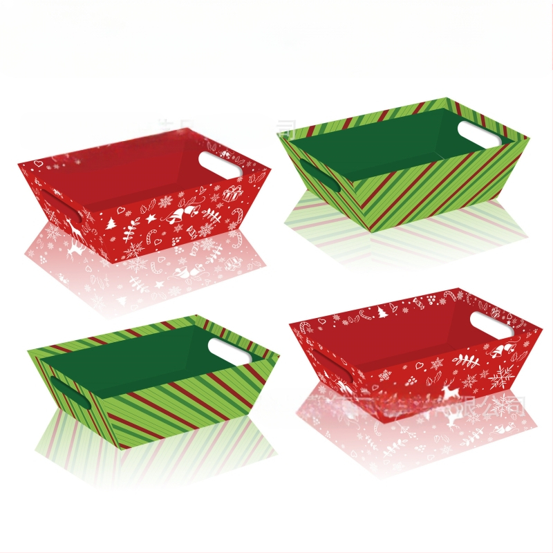 Xindeli Подаръчен комплект хартиена кутия с кошница и поднос – 250 г бял картон, композитна хартия, подаръчна опаковка, произход Zhejiang