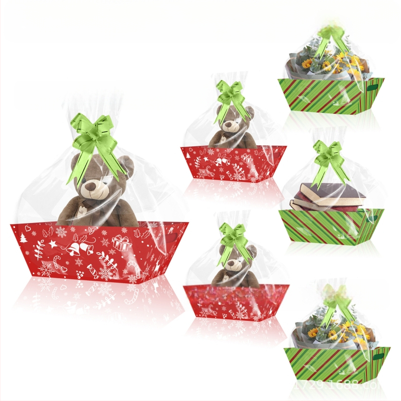 Xindeli Подаръчен комплект хартиена кутия с кошница и поднос – 250 г бял картон, композитна хартия, подаръчна опаковка, произход Zhejiang