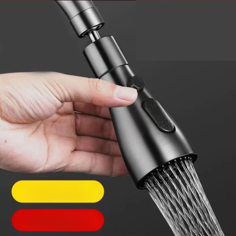 CJ-76 Медна антипръскаща глава за кухненски кран с универсално удължение, спирален монтаж, тип вал-ролков клапан, електроплакирано покритие