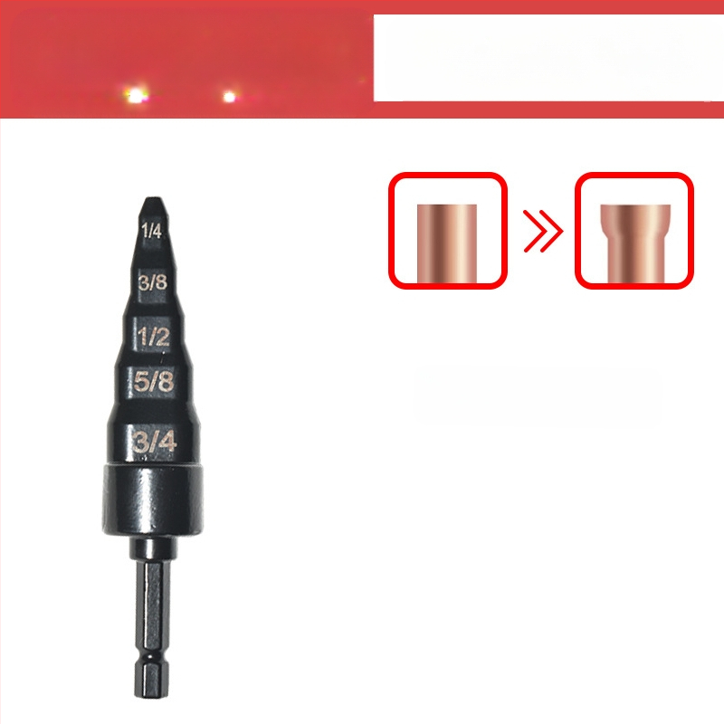 Комплект разширител за медни тръби с ръчна бормашина и разширител, имперски размери, за хладилници и климатизация, карбонова стомана