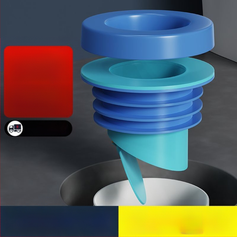 Tualeto flanšo sandarinimo žiedas su vožtuvu – prieš atgalinį srautą, kvapų kontrolė, storesnis gumos žiedas, Makin