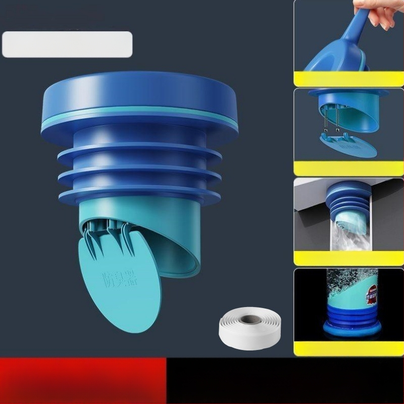 Tualeto flanšo sandarinimo žiedas su vožtuvu – prieš atgalinį srautą, kvapų kontrolė, storesnis gumos žiedas, Makin