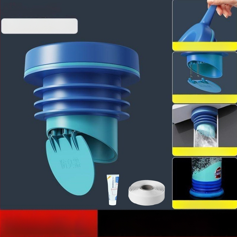 Tualeto flanšo sandarinimo žiedas su vožtuvu – prieš atgalinį srautą, kvapų kontrolė, storesnis gumos žiedas, Makin