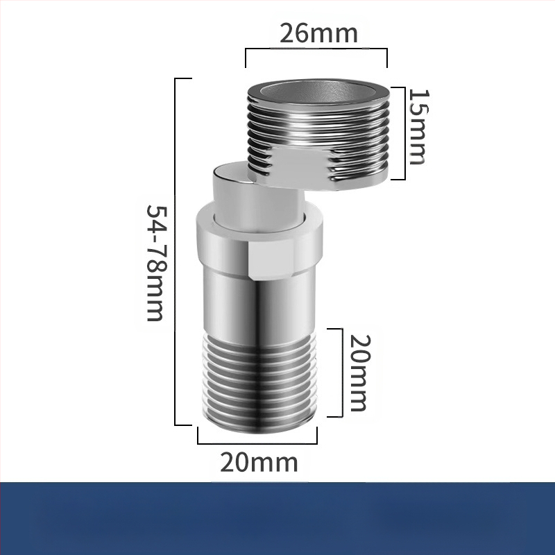 Dušas krāns ar regulējamiem teleskopiskiem izliektiem kājiņām, pagarināts leņķis, vara korpuss, savienojums