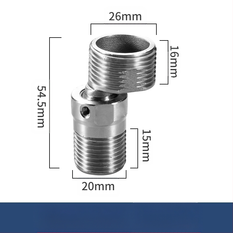 Dušas krāns ar regulējamiem teleskopiskiem izliektiem kājiņām, pagarināts leņķis, vara korpuss, savienojums