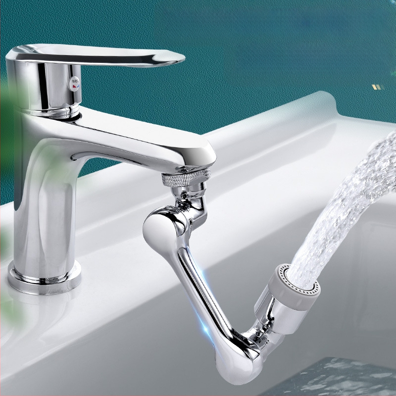 Universalus virtuvinis maišytuvas su pasukama ranka ir išplėtine srove antgaliu, keraminių vožtuvų kamienas, varis, srieginis montavimas, modernus stilius