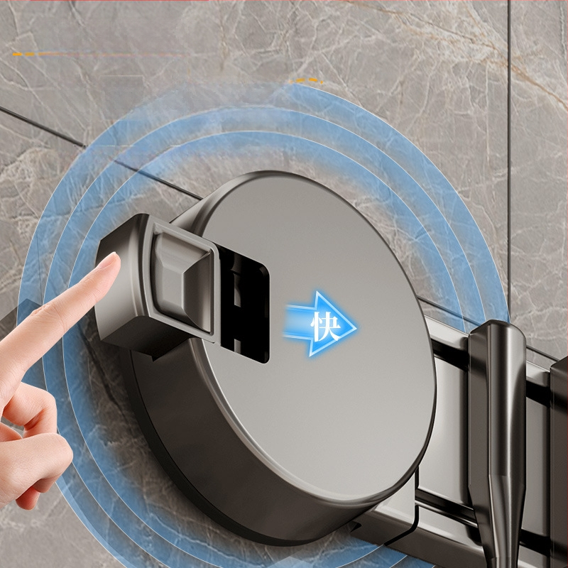 Държач за швабра от алуминиева сплав, модерен и минималистичен стил; тегло 0.6 кг; обработка: напръскване на пластмаса и инжекционно формоване