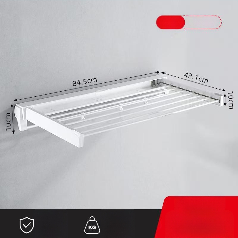 Függő ruhaszárító polc, egypólusú, fúrás nélküli telepítés, modern minimalist stílus, ABS+ alumínium cső