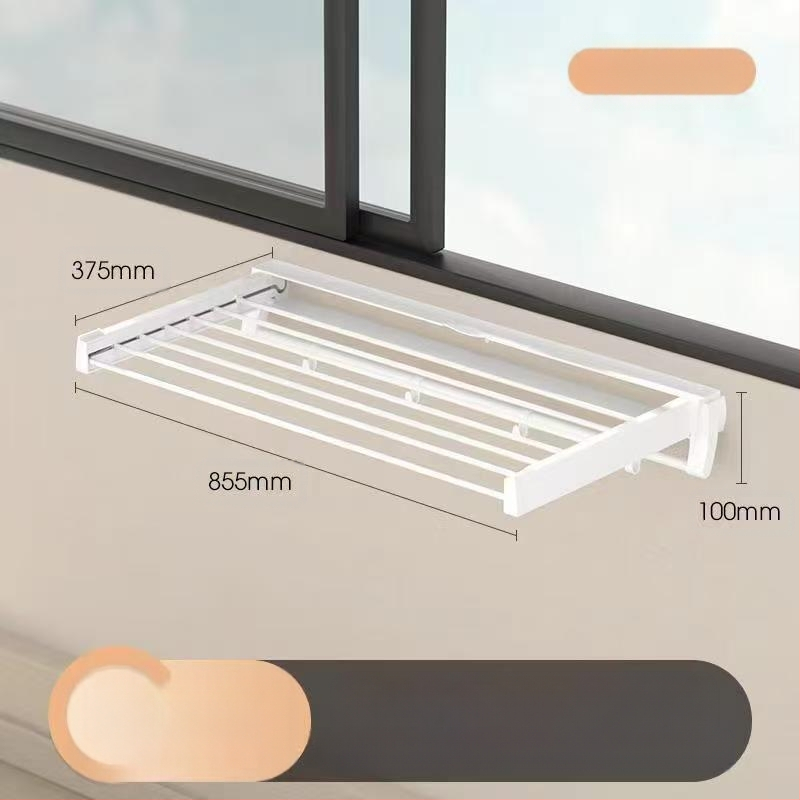 Függő ruhaszárító polc, egypólusú, fúrás nélküli telepítés, modern minimalist stílus, ABS+ alumínium cső