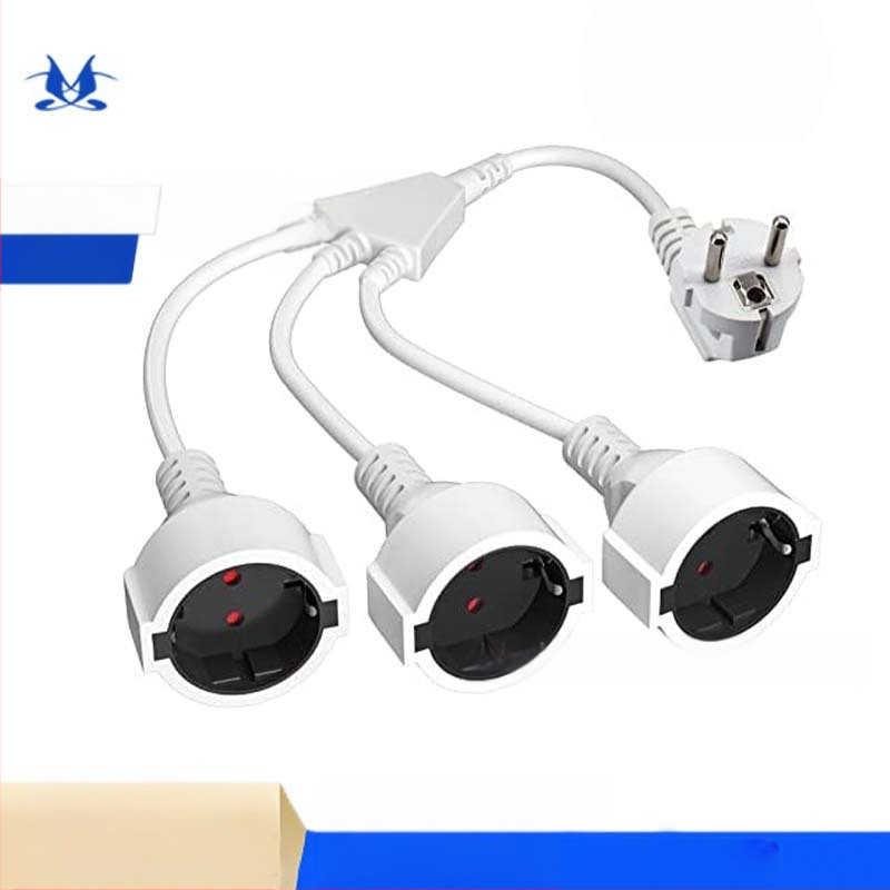 Europos standarto Y tipo 2-in-1 maitinti maitinimo plėstuvas laidas, 3 branduoliai, 1 mm², PVC apvalkalas