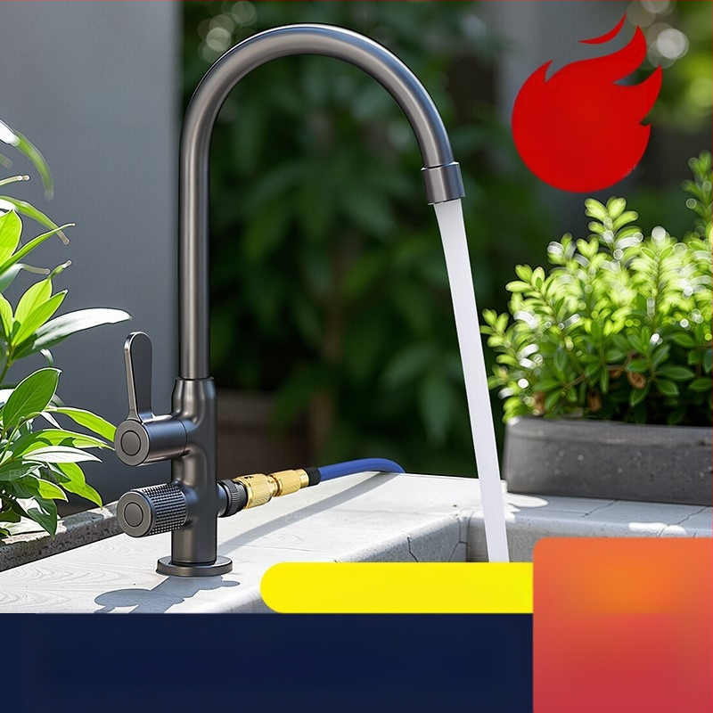 Išorinis varinis čiaupas plovimui ir automobilių plovimui, varinis vožtuvo šerdis, 0–90°C, 0,1–0,9 MPa, montavimas sėdėjimo tipas