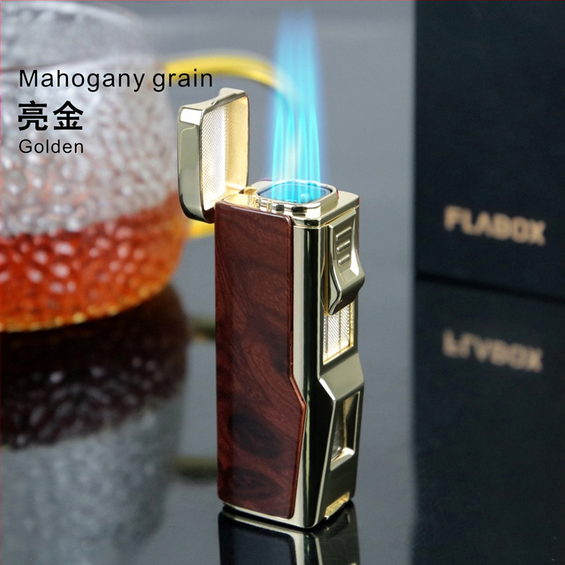 Metalinė butaninė uždegimo priemonė, vėjo atspari, su cigaro pjovikliu ir cigaro laikikliu