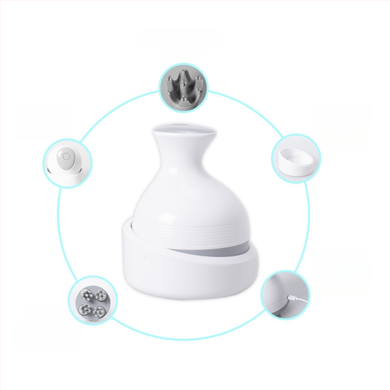 Kačių galvos masažuoklis su galvos odos valymu ir akupunktūros taškų masažu – elektrinis aštuonkojis masažuoklis IK-T1, įkrovimas, kompiuterinis valdymas, 3 pavaros, vibracija