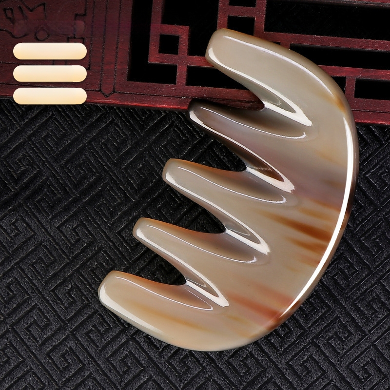 Rago šukė su oro pagalvė ilgų plaukų — meridianinis galvos masažas