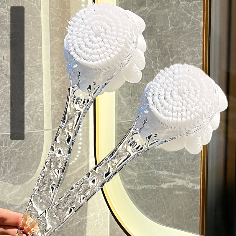 Vonios šepetėlis su ilga rankena, dvipusis, minkštos šerelės