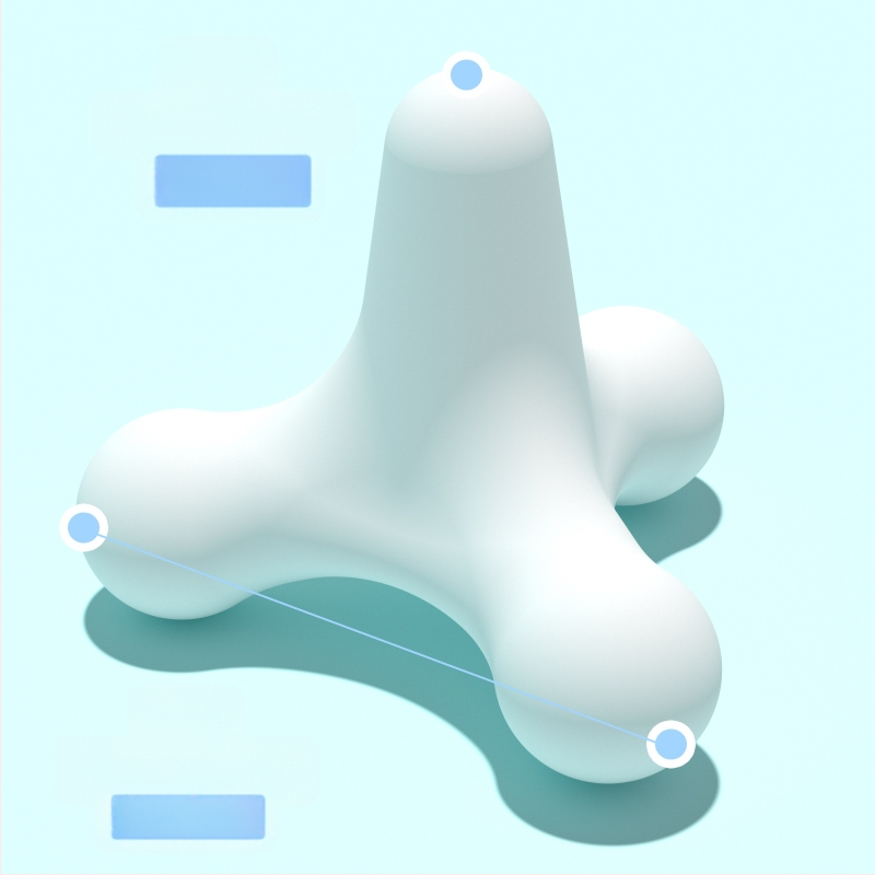 Miofascialinis masažo kamuolys su keturių kampų dizainu – silikoninis, nereikia pripūsti, skirta pečių ir pėdų raumenų atsipalaidavimui, reabilitacijai