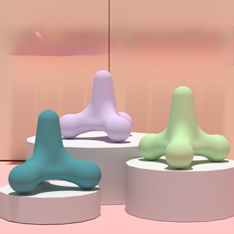 Miofascialinis masažo kamuolys su keturių kampų dizainu – silikoninis, nereikia pripūsti, skirta pečių ir pėdų raumenų atsipalaidavimui, reabilitacijai