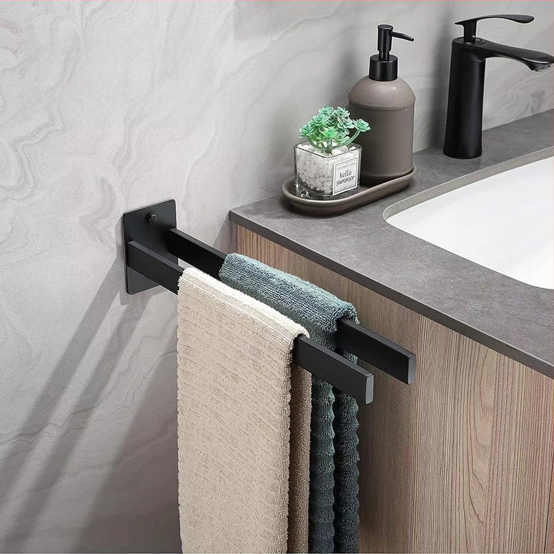 Rozsdamentes acél törölközőtartó, falra szerelhető, egyetlen rétegű, teherbírás 10 kg, felületi kezelés: sütőfesték, elektroplakolás, ezüstös felület