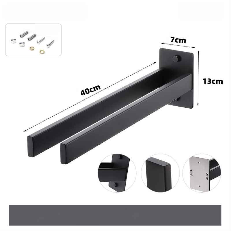 Rozsdamentes acél törölközőtartó, falra szerelhető, egyetlen rétegű, teherbírás 10 kg, felületi kezelés: sütőfesték, elektroplakolás, ezüstös felület