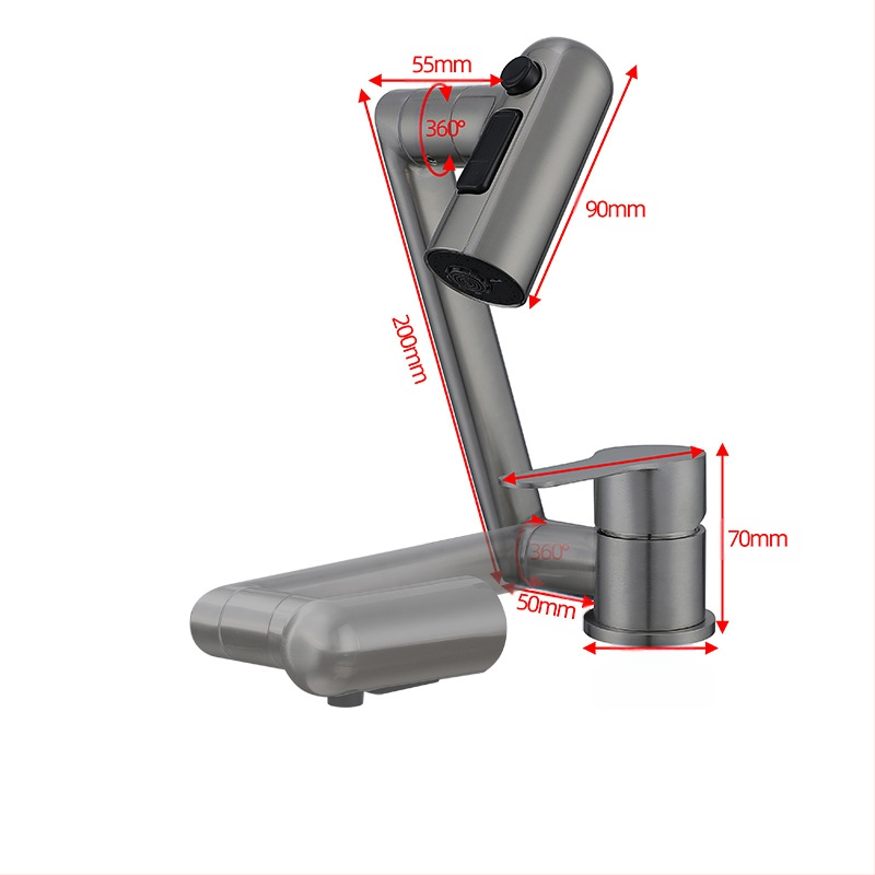 Sulankstomas virtuvės maišytuvas RV – karštas/šaltas, nerūdijantis plienas 304, modelis OX31556, žemas profilis, keraminių disko vožtuvas, šlifuota paviršiaus, maksimali temperatūra 90°C, nominalus slėgis 1,2 MPa