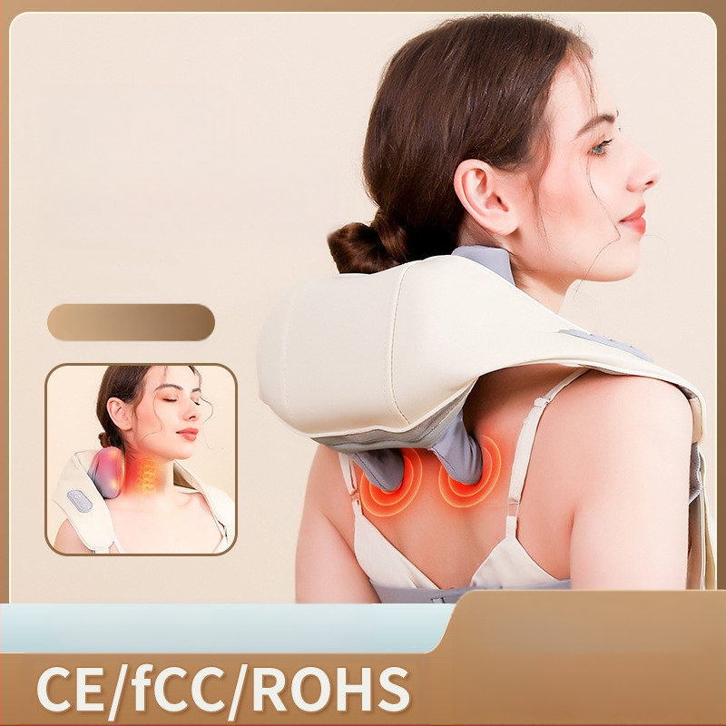 Kakla un visa ķermeņa masāžas iekārta, infrasarkanas terapijas funkcija, 6 masāžas galviņas, uzlādei modelis FZ-666, taimeris, vadu kontrole, 3 ātrumi