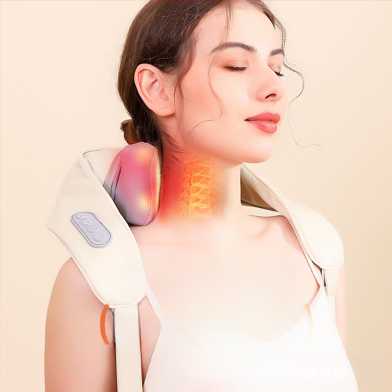 Kakla un visa ķermeņa masāžas iekārta, infrasarkanas terapijas funkcija, 6 masāžas galviņas, uzlādei modelis FZ-666, taimeris, vadu kontrole, 3 ātrumi