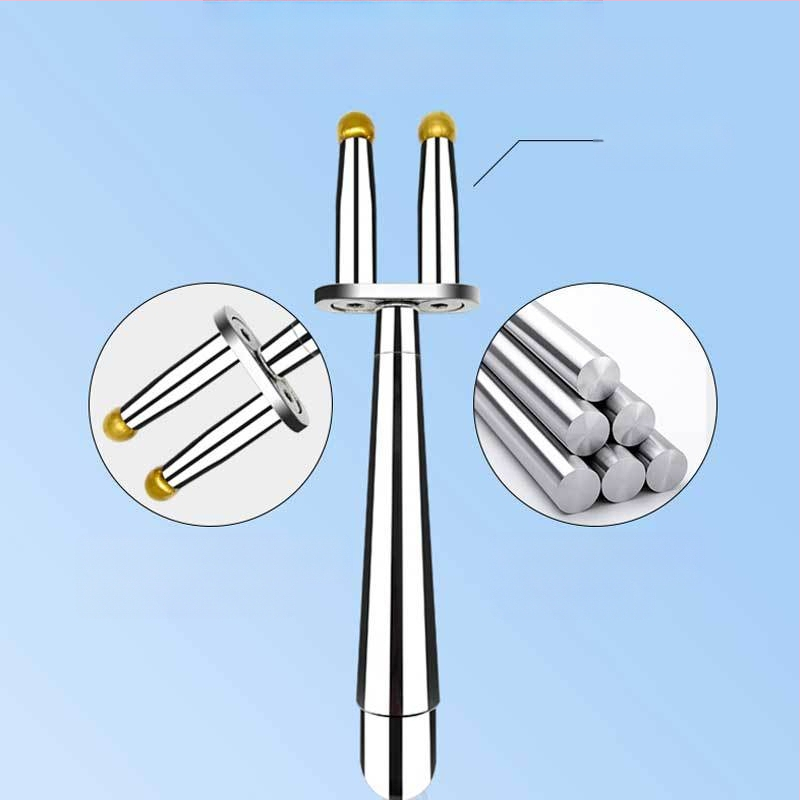 Magnetinė šakelės masažo lazdelė meridijonų terapijai — nerūdijantis plienas, apvali masažo galva, kaklo taikymui, begalinis greičio reguliavimas