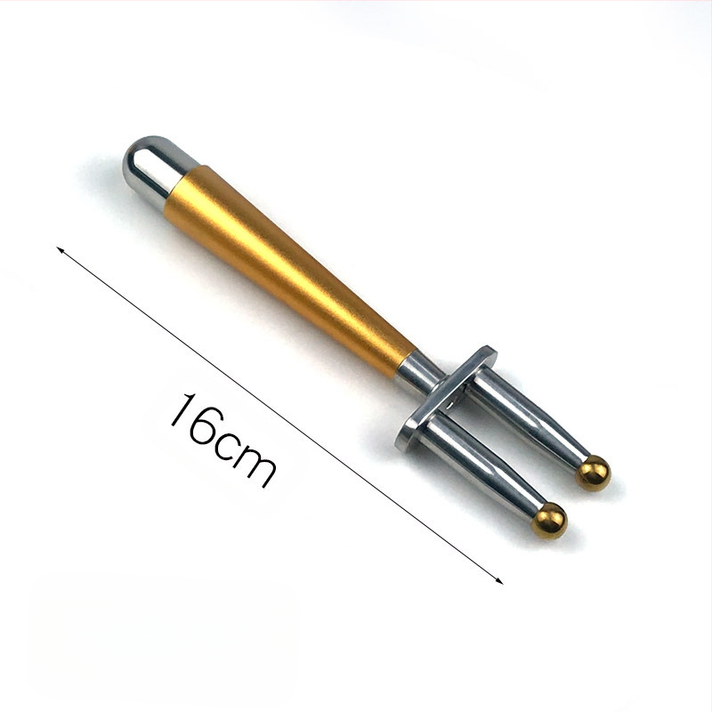 Magnetinė šakelės masažo lazdelė meridijonų terapijai — nerūdijantis plienas, apvali masažo galva, kaklo taikymui, begalinis greičio reguliavimas