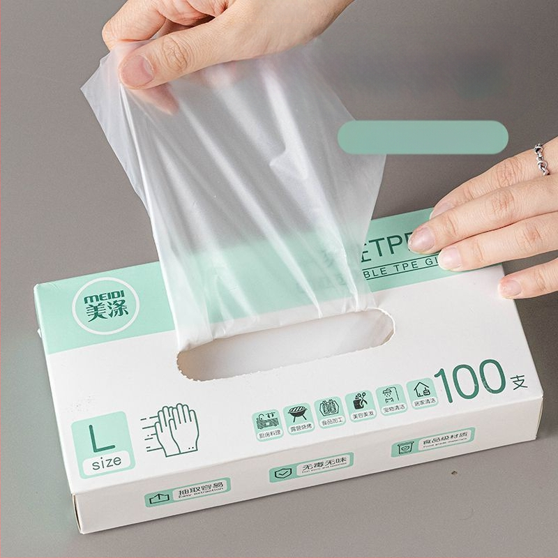 Vienkartinės store maisto kokybės pirštinės cateringu ir virtuvei, anti-slip, su logotipo spauda