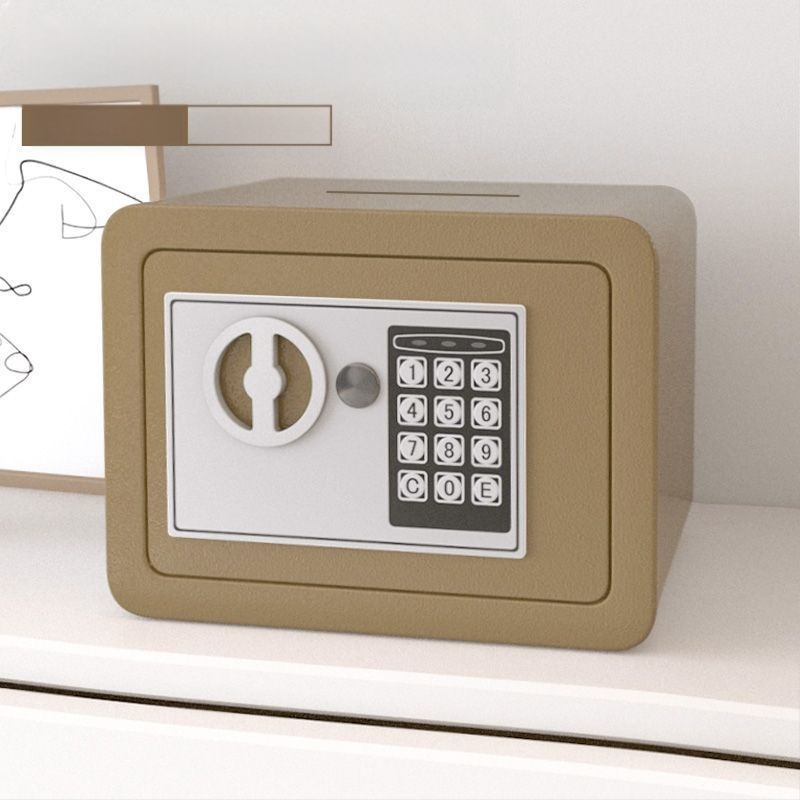 Mechaninis taupymo seifas su išmaniu slaptažodžiu – plieninė konstrukcija, šiuolaikinis minimalistinis dizainas