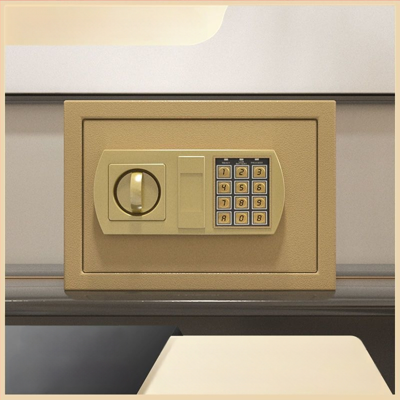 Mechaninis taupymo seifas su išmaniu slaptažodžiu – plieninė konstrukcija, šiuolaikinis minimalistinis dizainas