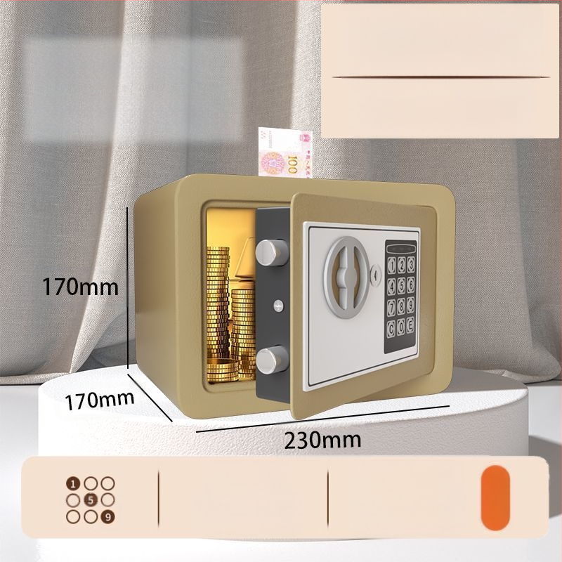 Mechaninis taupymo seifas su išmaniu slaptažodžiu – plieninė konstrukcija, šiuolaikinis minimalistinis dizainas