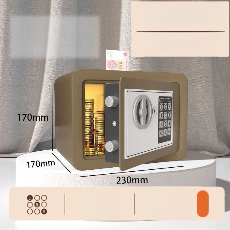 Mechaninis taupymo seifas su išmaniu slaptažodžiu – plieninė konstrukcija, šiuolaikinis minimalistinis dizainas