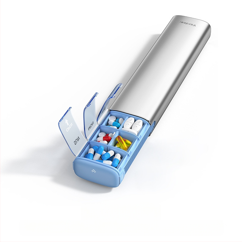 Κράμα αλουμινίου φορητό κουτί φαρμάκων, μοντέλο PB, μεταλλική κατασκευή, 14 διαμερίσματα, βάρος 406 g, φορητός σχεδιασμός