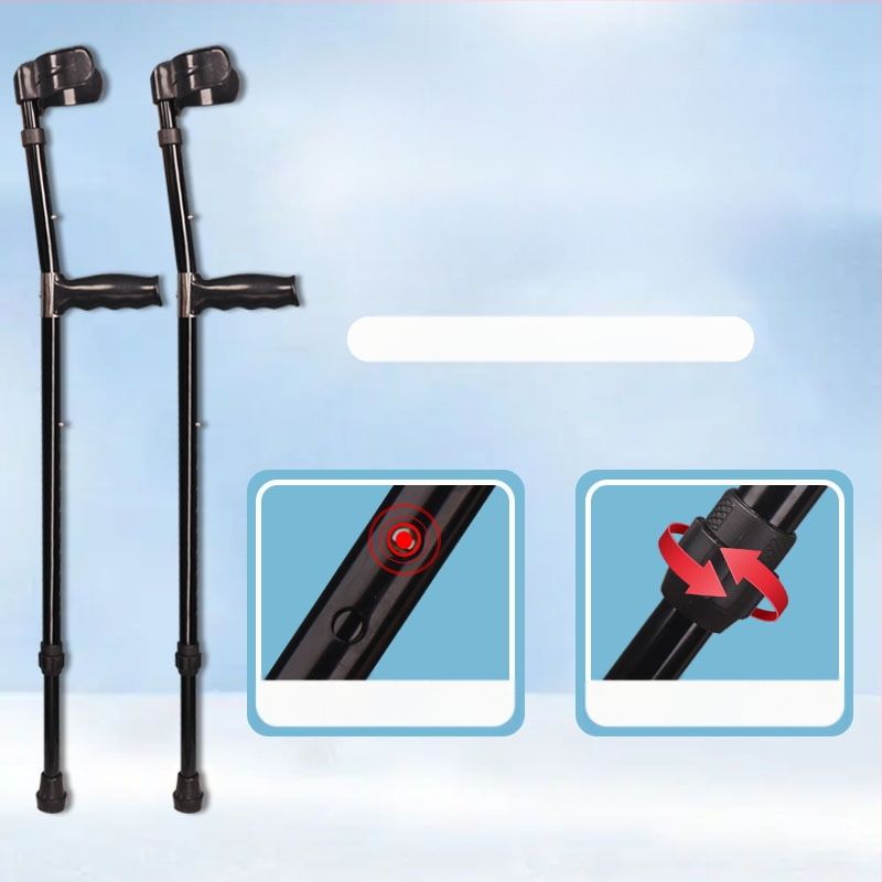 Elbow Crutch pentru vârstnici, portabil, antiderapant, ușor, aliaj de aluminiu, model: Elbow Crutch, Happy Point