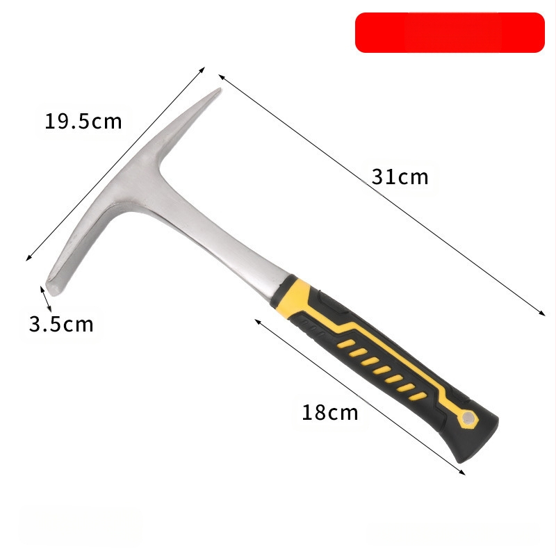 Geológiai kalapács lapos fejű kivitel, mangán‑acéls fej, acél nyél, 1 kg