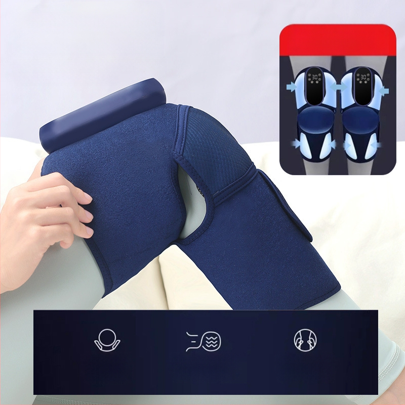 Masaj pentru genunchi cu încălzire și terapie termică, baterie 3,7V, control inteligent al temperaturii, încălzire la treapta a 3-a, interval de 40–60°C