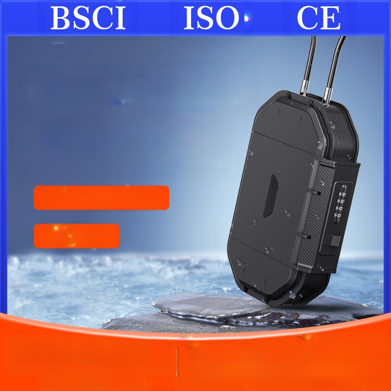 CH-828 ABS korpuso laikymo dėžė su mechaniniu užraktu - IP66 atspari vandeniui, plieninis kabelis 54,5 cm