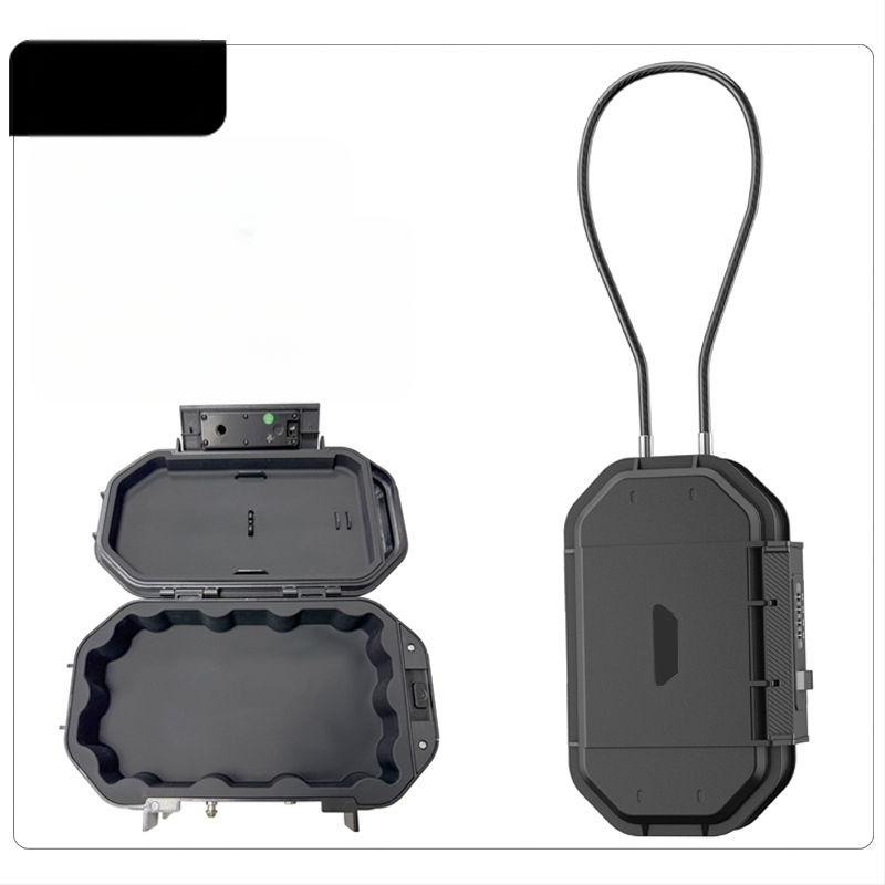 CH-828 ABS korpuso laikymo dėžė su mechaniniu užraktu - IP66 atspari vandeniui, plieninis kabelis 54,5 cm