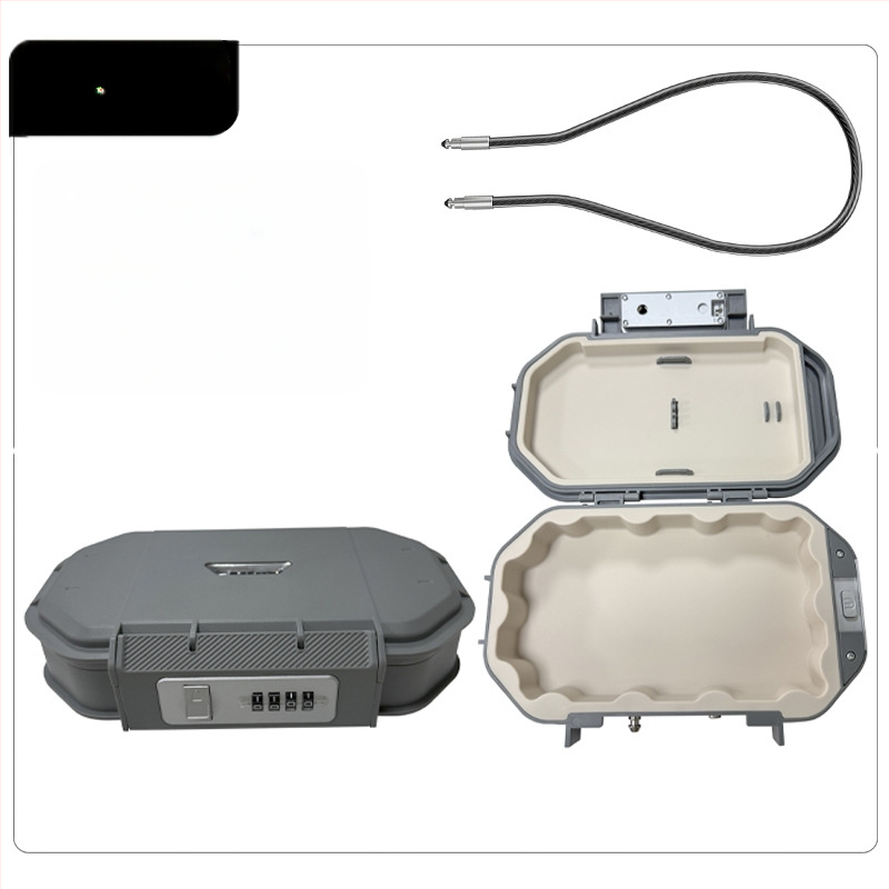 CH-828 ABS korpuso laikymo dėžė su mechaniniu užraktu - IP66 atspari vandeniui, plieninis kabelis 54,5 cm