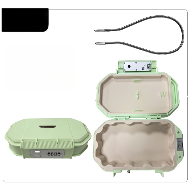 CH-828 ABS korpuso laikymo dėžė su mechaniniu užraktu - IP66 atspari vandeniui, plieninis kabelis 54,5 cm