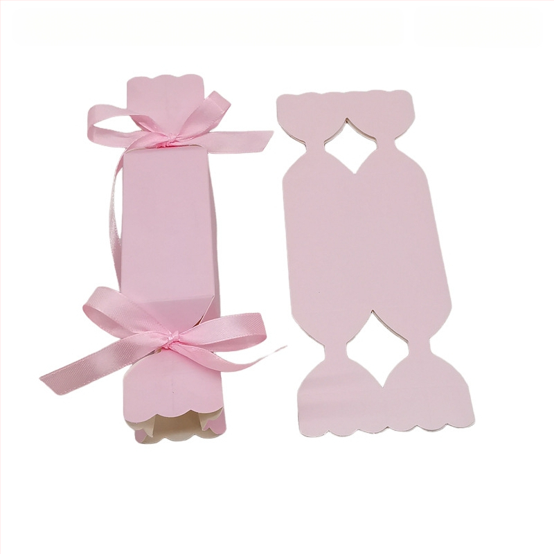 20 vienetų dryžuotų saldainių dėžučių rinkinys — kvadratinė popierinė dovanų dėžutė, šiuolaikinis stilius, vestuvėms tinkama