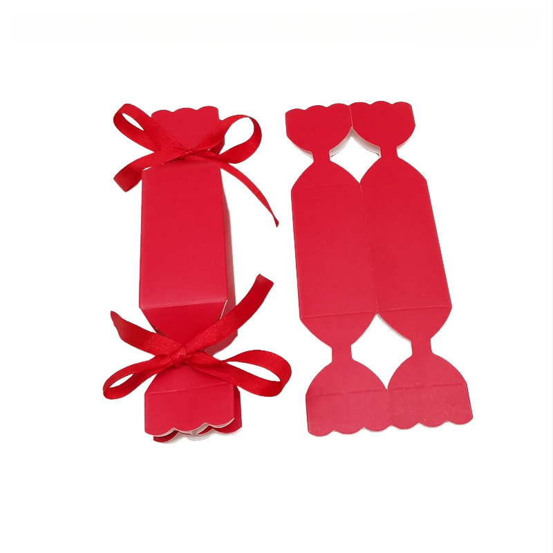 20 vienetų dryžuotų saldainių dėžučių rinkinys — kvadratinė popierinė dovanų dėžutė, šiuolaikinis stilius, vestuvėms tinkama