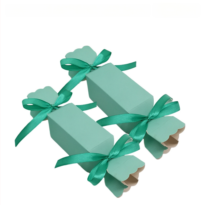 20 vienetų dryžuotų saldainių dėžučių rinkinys — kvadratinė popierinė dovanų dėžutė, šiuolaikinis stilius, vestuvėms tinkama