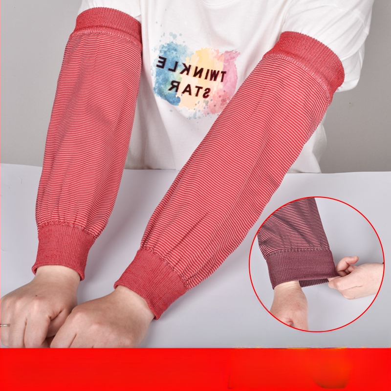 Ποδιά με μανίκια για κουζίνα, μακριά ελαστικά πλεκτά μανίκια, αντιρύπανση χρήση, ελεύθερο μέγεθος, απλός σχεδιασμός