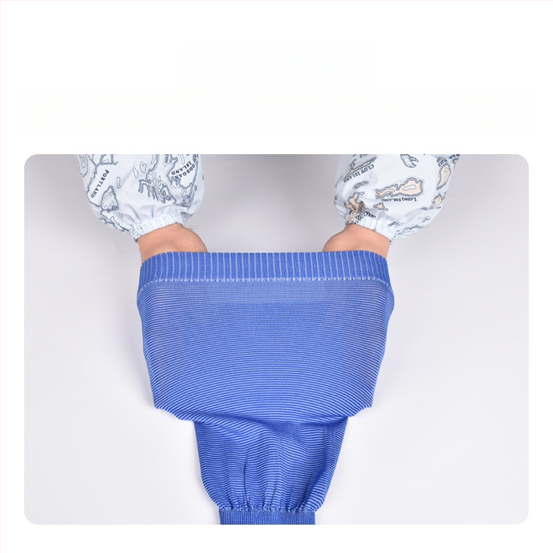 Ποδιά με μανίκια για κουζίνα, μακριά ελαστικά πλεκτά μανίκια, αντιρύπανση χρήση, ελεύθερο μέγεθος, απλός σχεδιασμός