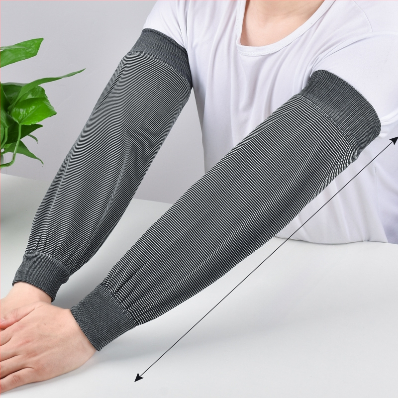 Ποδιά με μανίκια για κουζίνα, μακριά ελαστικά πλεκτά μανίκια, αντιρύπανση χρήση, ελεύθερο μέγεθος, απλός σχεδιασμός