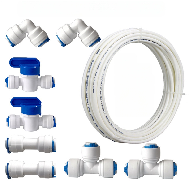 Vandens valymo vamzdžių jungčių rinkinys, modelis 46, maisto kokybės POM medžiaga, pakuotė: 1 rinkinys