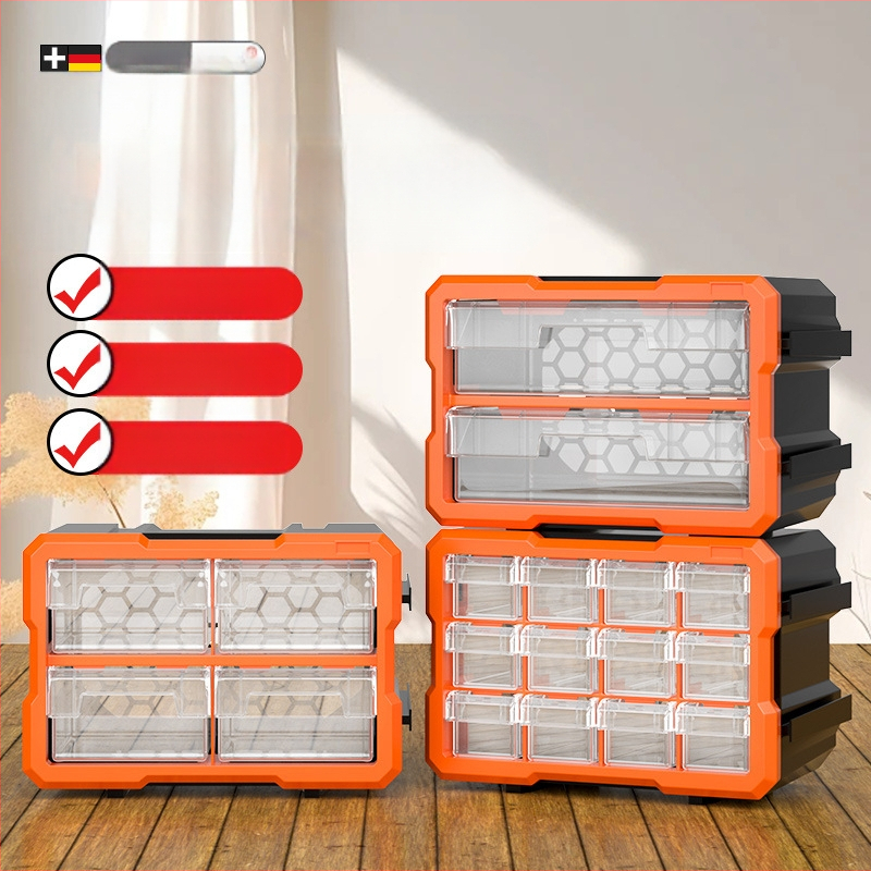 Dėžutės tipo mažų detalių organizatorius su skiriamaisiais, PVC, sienelės storis 3 mm, su dangteliu