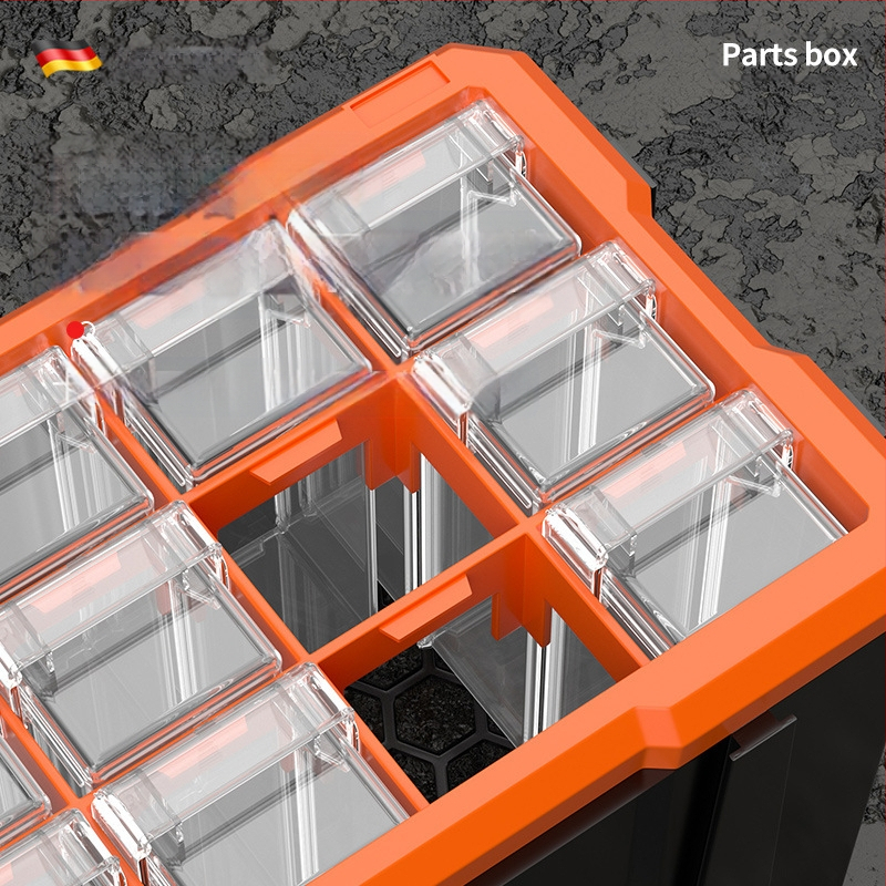Dėžutės tipo mažų detalių organizatorius su skiriamaisiais, PVC, sienelės storis 3 mm, su dangteliu